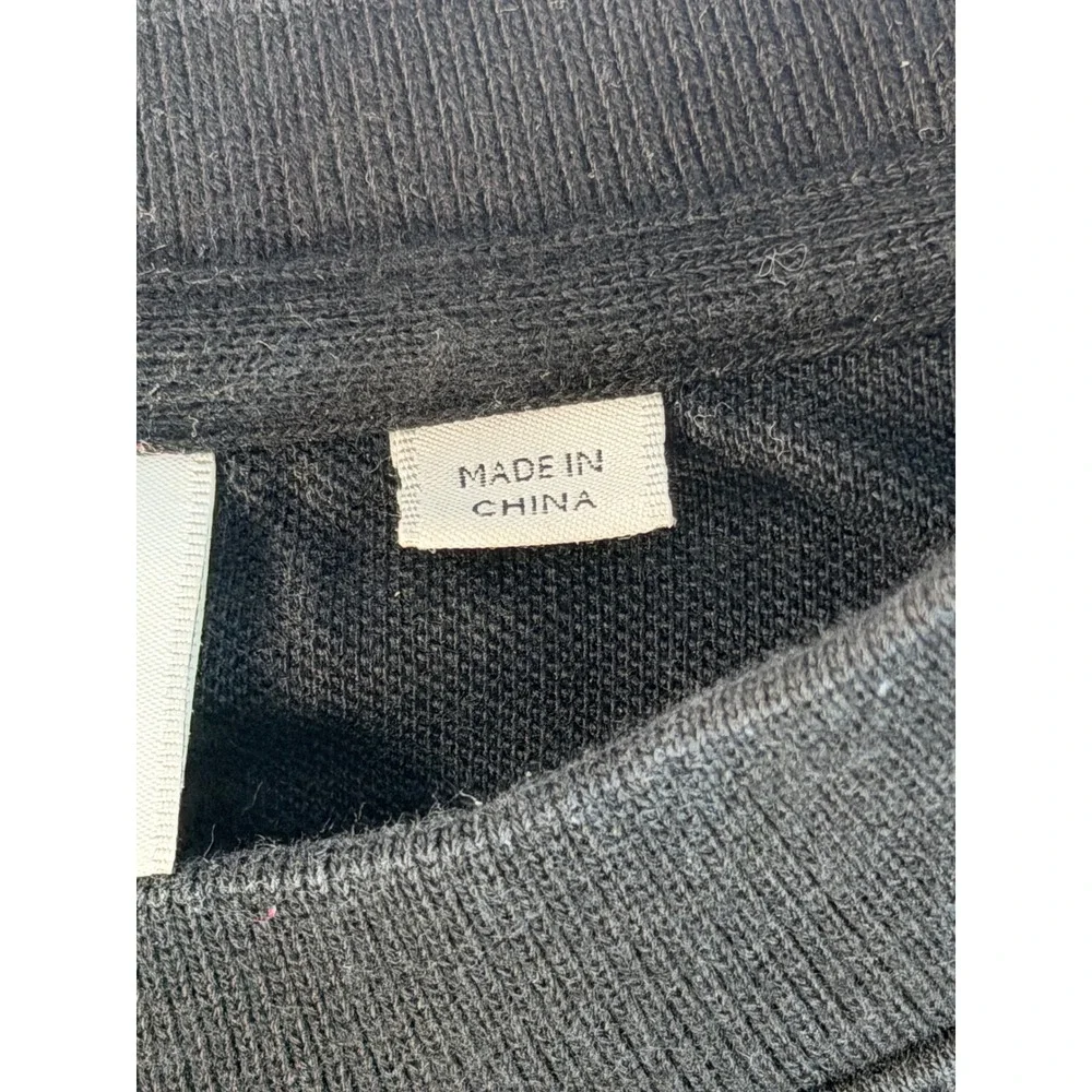 Lacoste Mens Crewneck Sweatshirt Black Embroidered Logo Pullover US L FR 5